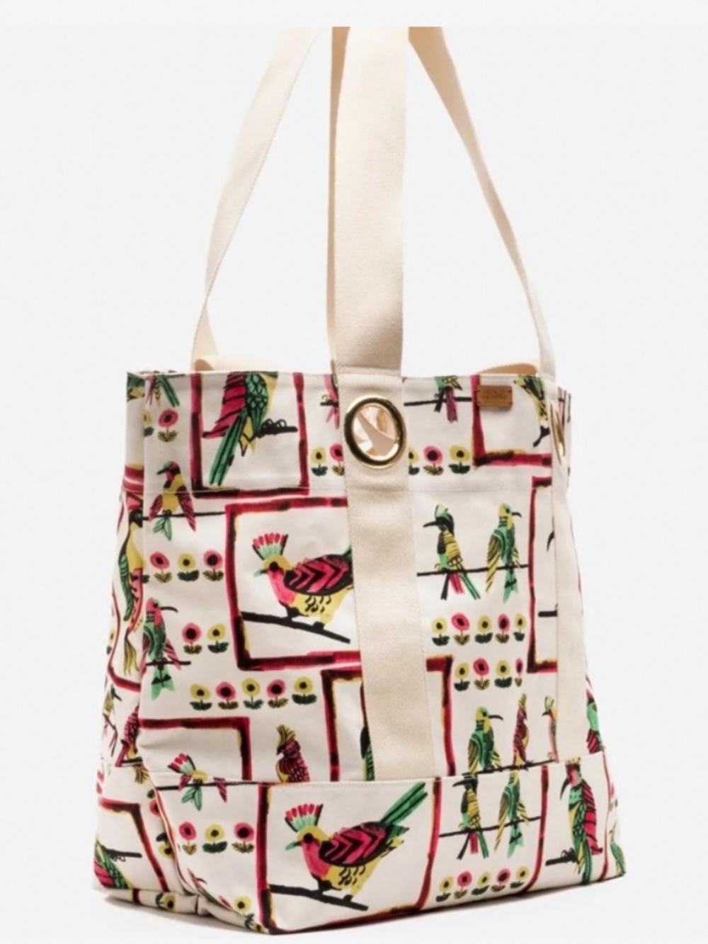NWT, FRANCES VALENTINE, BEACH TOTE, BIRD IS THE WORD